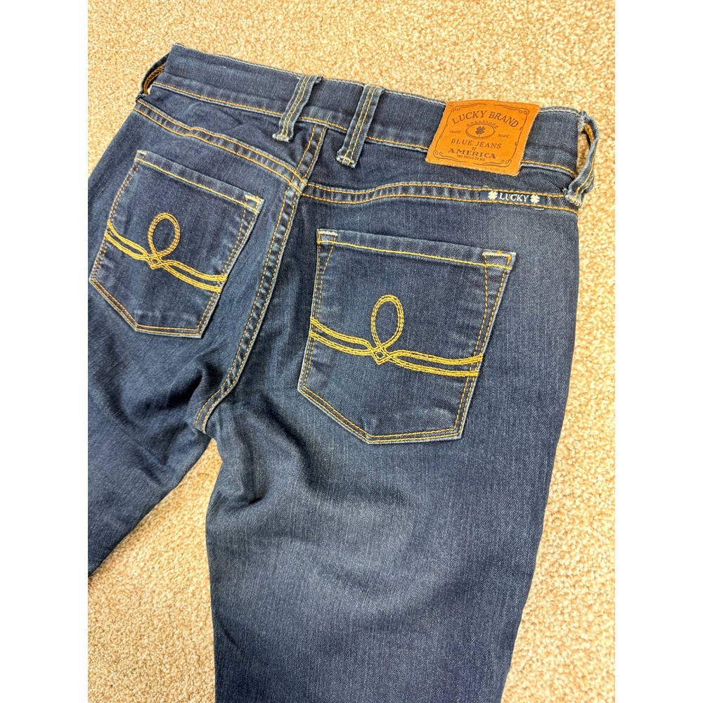 Y2K Lucky Brand Sofia Skinny Ankle Jeans Womens 00 24 Dark Wash Low Rise Boho